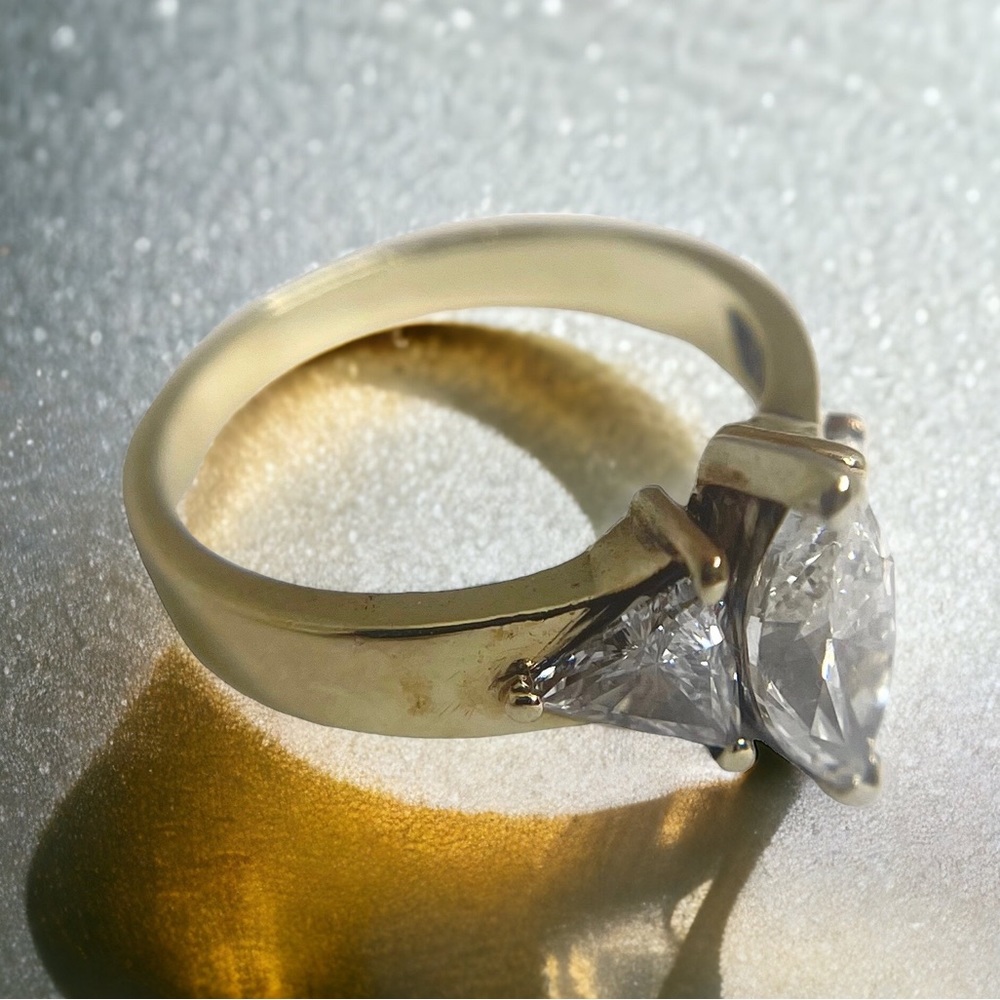 2+ CT Marquise Diamond Engagement Ring ✶ Trillions Stones ✶ 14K Gold ✶ Mayors - Picture 9 of 16